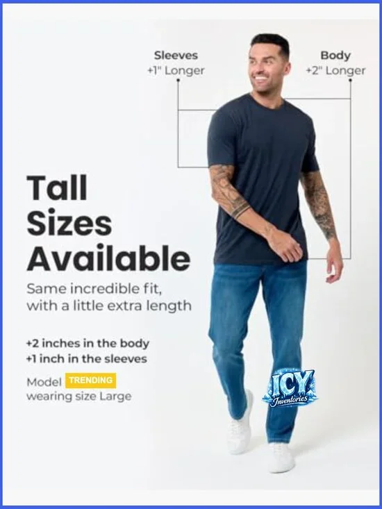 Soft Cotton Blend Athletic Fit Crew Neck T-Shirt for Men - Picture 6 of 7